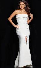 Jovani 39244 - Strapless High Slit Evening Dress - detail view