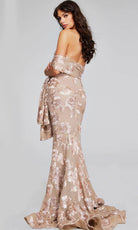 Jovani 39267 - Asymmetric Floral Appliqued Evening Gown - view 4