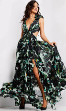 Jovani 39420 - Floral Camo Print Long Dress - designer evening gown at Silhouette Dresses