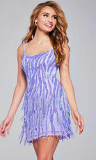 Jovani 39628 - Scoop Neck Fringed Cocktail Dress - designer cocktail dress at Silhouette Dresses