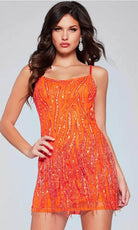 Jovani 39628 - Scoop Neck Fringed Cocktail Dress - view 6