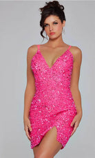 Jovani 39630 - Sequin V-Neck Cocktail Dress - view 6