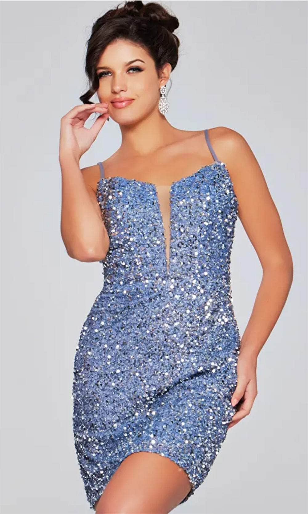 Jovani 39635 - Sequin Sheath Cocktail Dress - detail view
