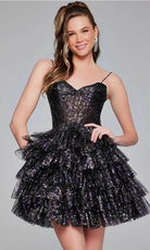 Jovani 39654 - Sweetheart Neck A-Line Cocktail Dress - view 4