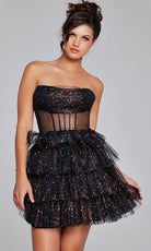 Jovani 39666 - Glitter Tulle Cocktail Dress - designer homecoming dress at Silhouette Dresses