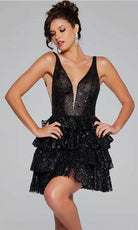 Jovani 39700 - Plunging Embellished Cocktail Dress - designer homecoming dress at Silhouette Dresses