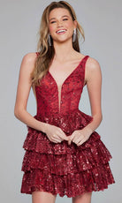 Jovani 39700 - Plunging Embellished Cocktail Dress - view 7