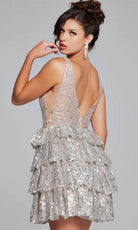 Jovani 39700 - Plunging Embellished Cocktail Dress - view 12