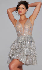 Jovani 39700 - Plunging Embellished Cocktail Dress - view 11