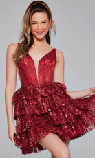 Jovani 39700 - Plunging Embellished Cocktail Dress - view 10