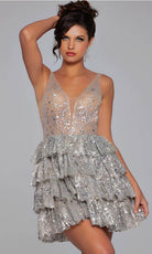 Jovani 39700 - Plunging Embellished Cocktail Dress - view 14