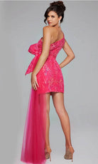 Jovani 39705 - Sequined Asymmetric Cocktail Dress - back view