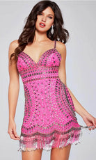 Jovani 39706 - Bead Fringed Cocktail Dress - detail view