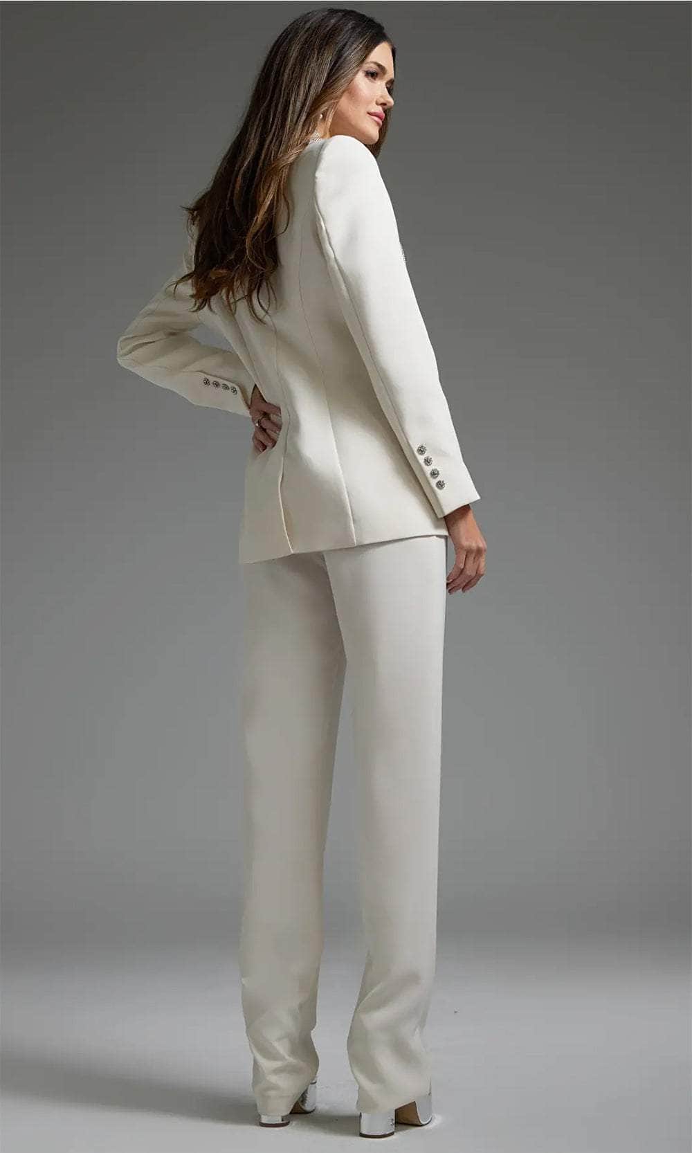 Jovani 39726 - Collared Bridal Pantsuit - back view
