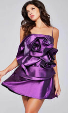 Jovani 39749 - Rose Accented Sleeveless Cocktail Dress - detail view