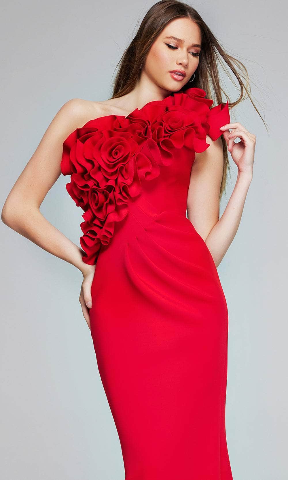 Jovani 39751 - Floral Applique Evening Gown - view 4
