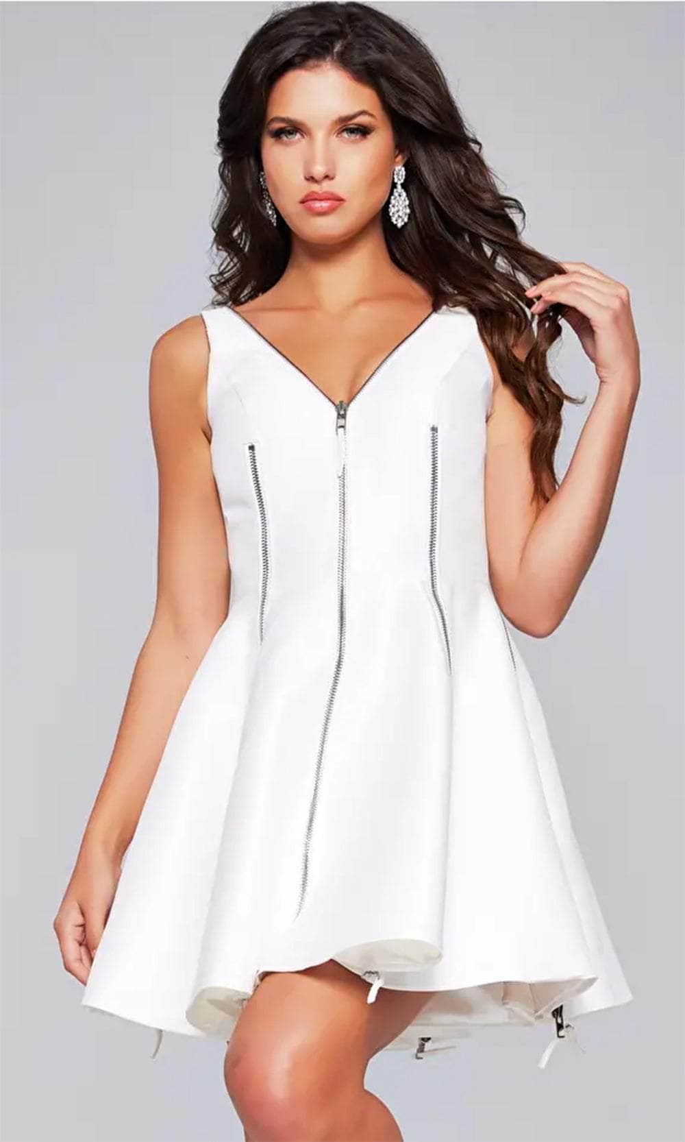 Jovani 39821 - Zipper Detailed Cocktail Dress - back view