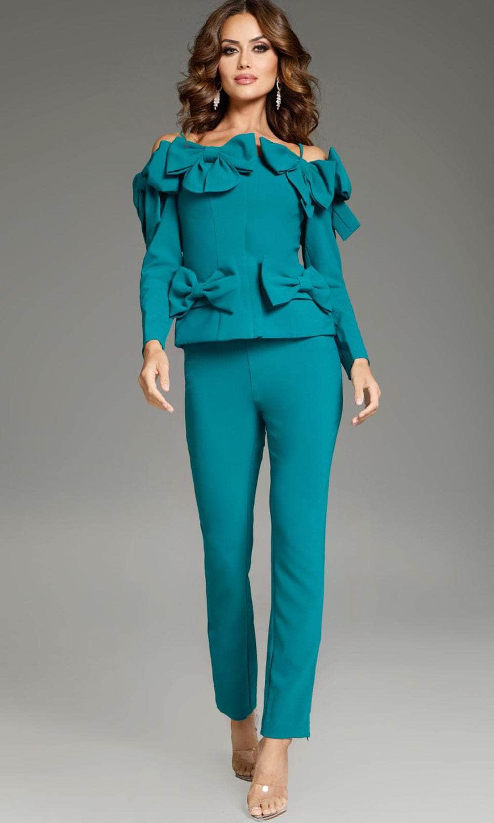 Jovani 39840 - Spaghetti Straps Seams Pant Suit - view 6
