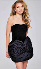 Jovani 39848 - Strapless Rose Detailed Cocktail Dress - detail view