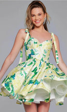 Jovani 39881 - Printed Sweetheart Cocktail Dress - designer homecoming dress at Silhouette Dresses