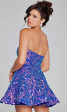 Jovani 39927 - Sequin Strapless Cocktail Dress - back view