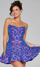 Jovani 39927 - Sequin Strapless Cocktail Dress - detail view