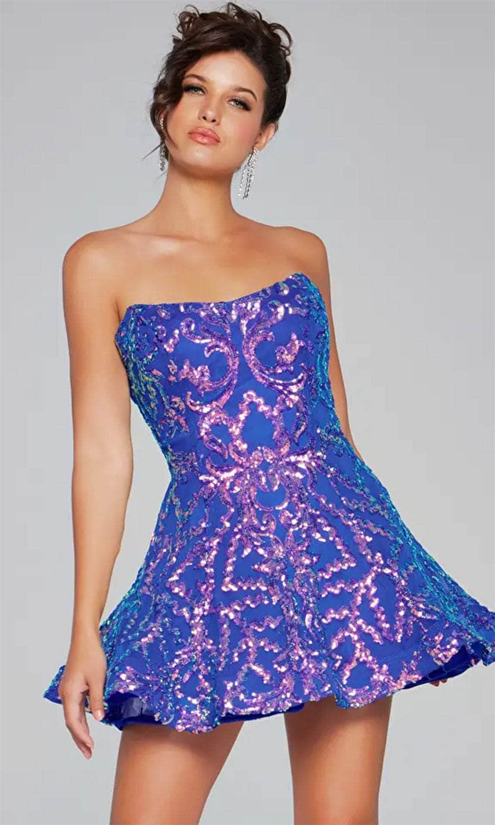 Jovani 39927 - Sequin Strapless Cocktail Dress - view 5