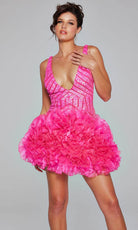 Jovani 39931 - Ruffled Sleeveless Cocktail Dress - designer homecoming dress at Silhouette Dresses