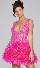 Jovani 39931 - Ruffled Sleeveless Cocktail Dress - detail view
