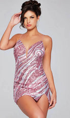 Jovani 39934 - Sequin Pattern Cocktail Dress - detail view