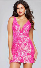 Jovani 39937 - Sleeveless Sequin Cocktail Dress - detail view