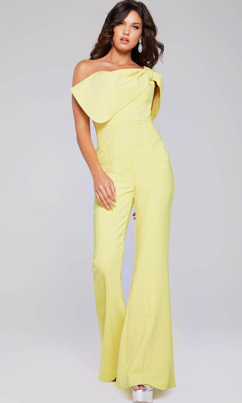 Jovani 39961 - One-Shoulder Fitted Jumpsuit - back view