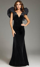 Jovani 39973 - Ruffled Shoulder V-Neck Prom Gown - designer evening gown at Silhouette Dresses