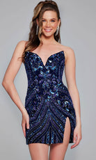 Jovani 40003 - Embellished V-Neck Cocktail Dress - view 12
