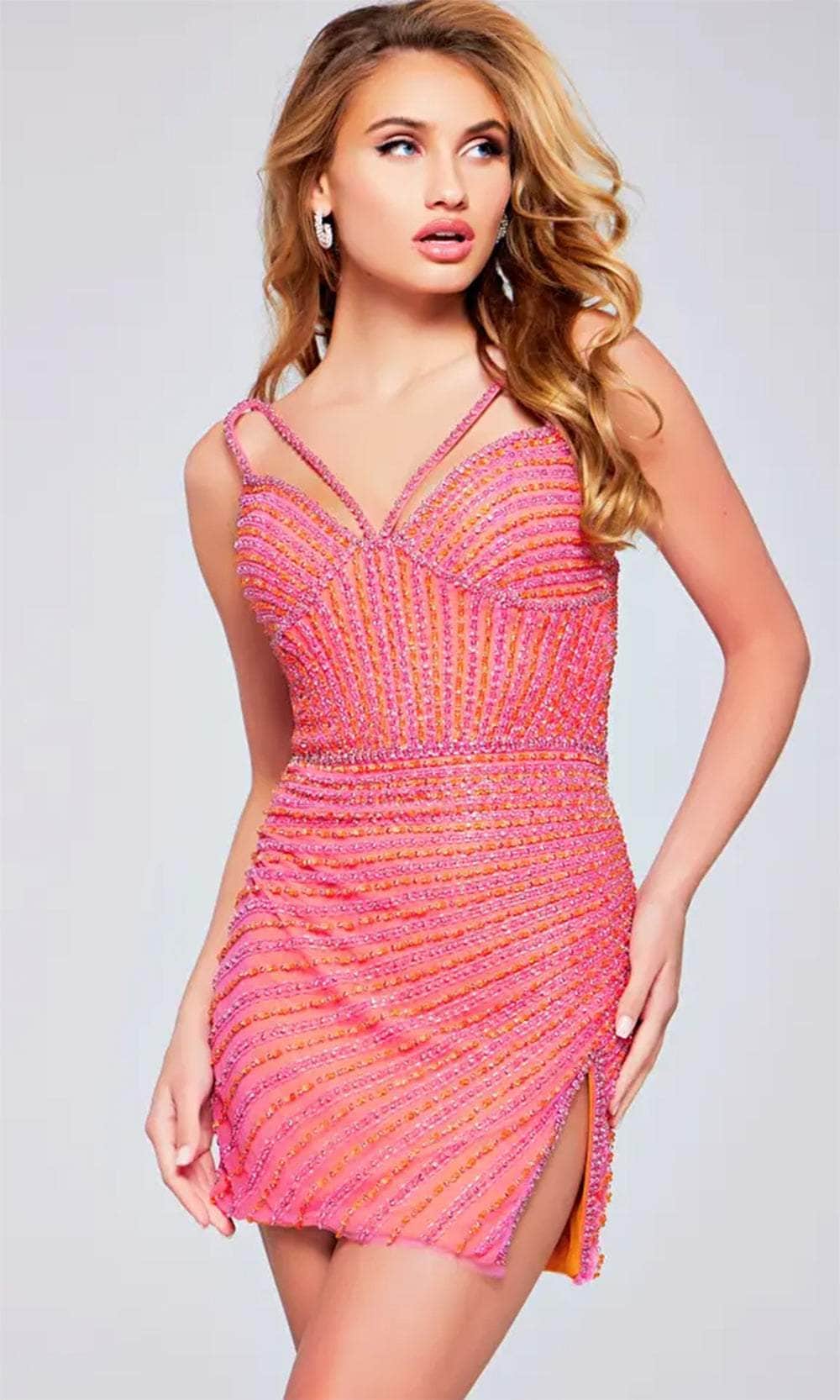 Jovani 40070 - Rhinestone Embellished Sleeveless Cocktail Dress - detail view