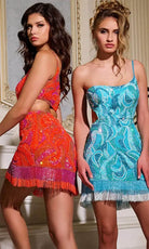 Jovani 40076 - Short Fringed Hem Dress - view 5