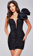 Jovani 40112 - Bow Draped Cocktail Dress - back view