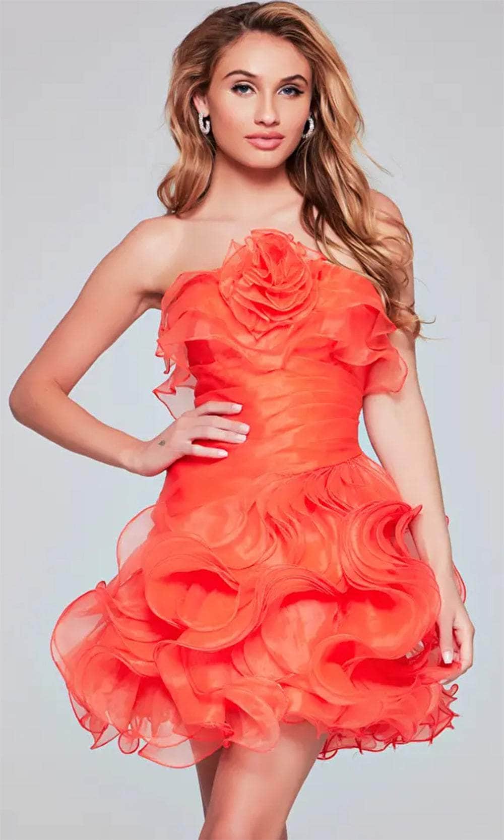 Jovani 40144 - Ruffle Sheath Cocktail Dress - detail view