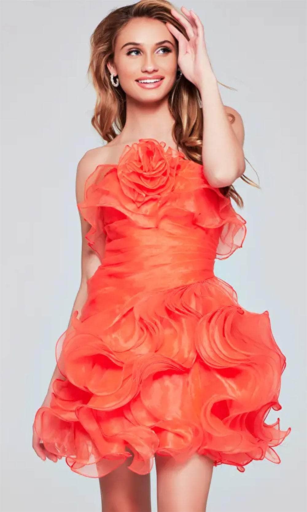 Jovani 40144 - Ruffle Sheath Cocktail Dress - back view