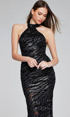 Jovani 40180 - Beaded Sheer Bodice Evening Gown - back view
