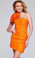 Jovani 40205 - Floral One Shoulder Cocktail Dress - detail view