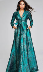Jovani 40297 - Long Sleeve A-Line Evening Gown - designer evening gown at Silhouette Dresses