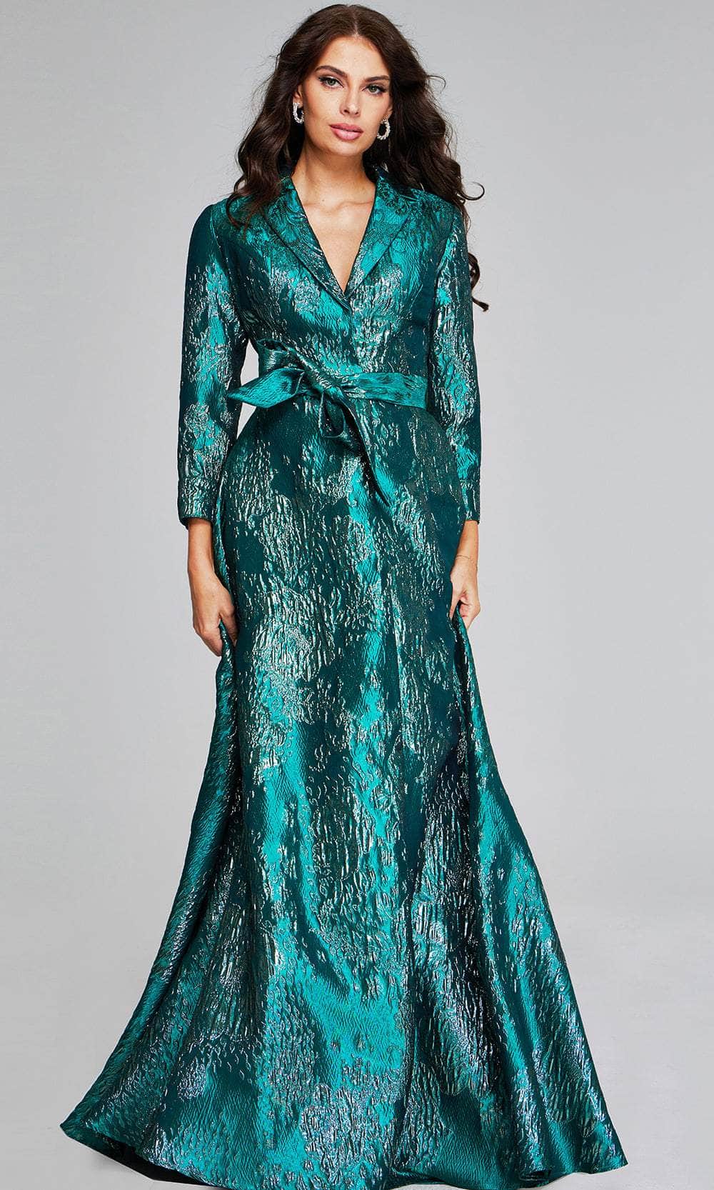 Jovani 40297 - Long Sleeve A-Line Evening Gown - back view