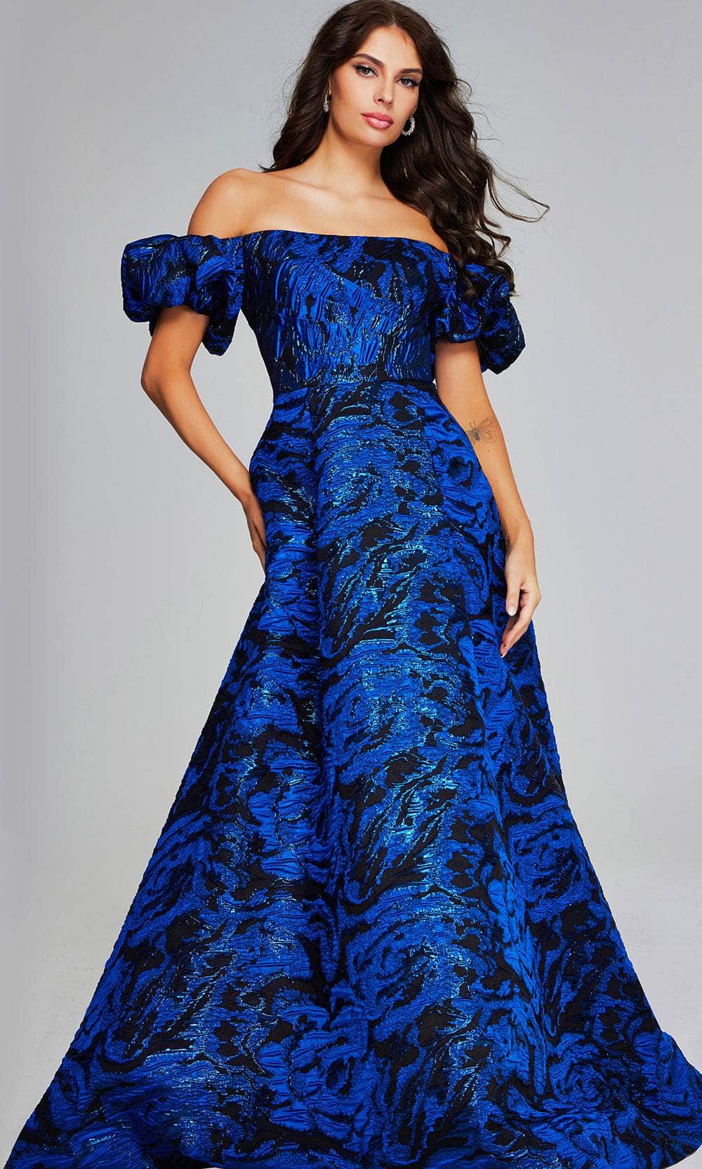 Jovani 40315 - Off-Shoulder Puff Sleeve Prom Gown - designer formal gown at Silhouette Dresses
