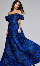 Jovani 40315 - Off-Shoulder Puff Sleeve Prom Gown - detail view