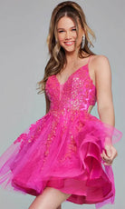 Jovani 40384 - Plunging V-Neck Embroidered Cocktail Dress - designer homecoming dress at Silhouette Dresses