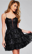 Jovani 40386 - Tiered Cocktail Dress - back view