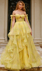 Jovani 40400 - Off Shoulder Printed Ballgown - designer quinceanera gown at Silhouette Dresses