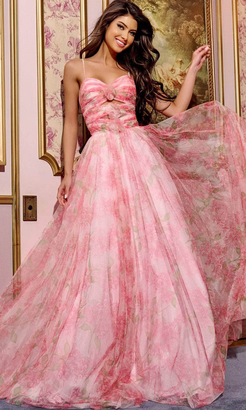 Jovani 40402 - Floral Cutout Prom Dress - view 6