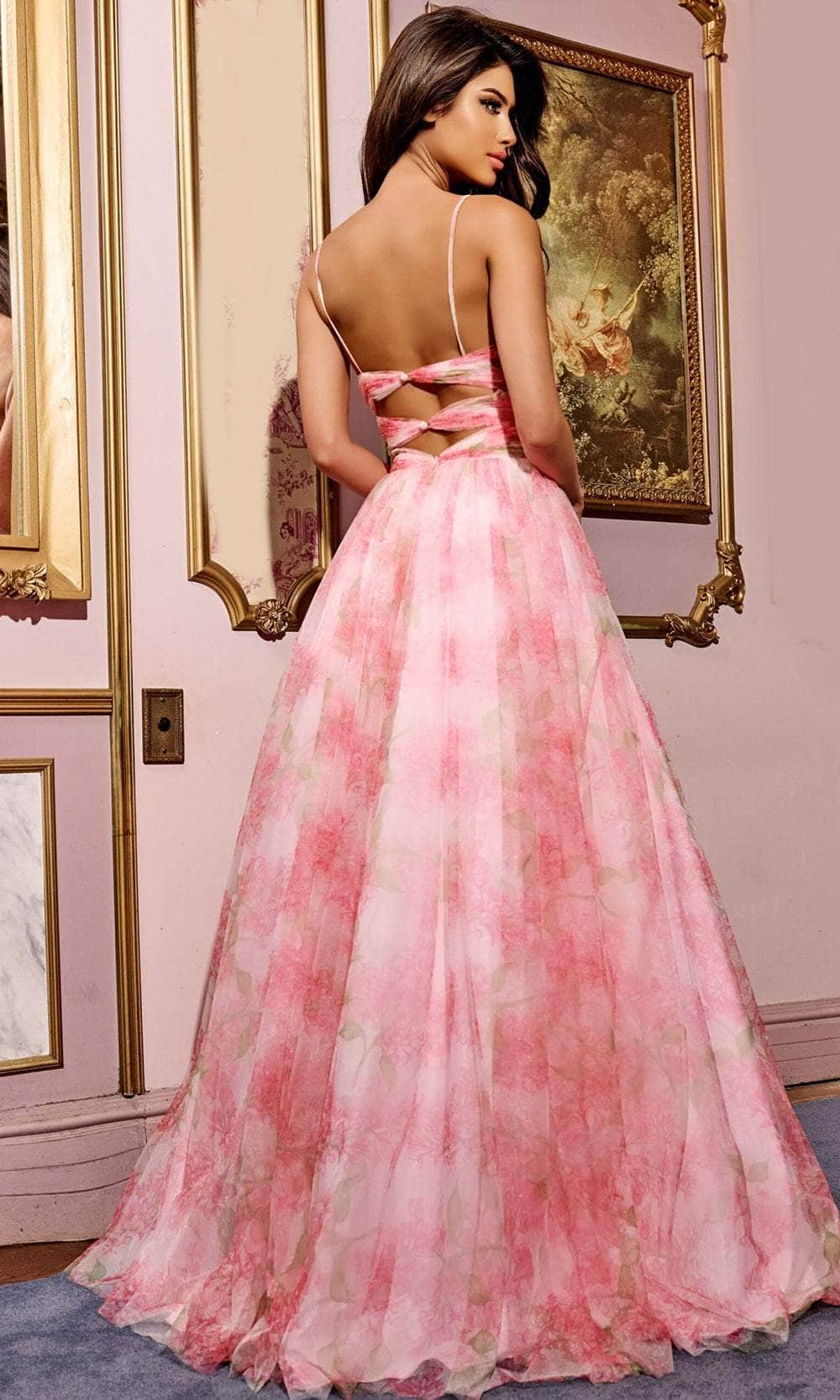 Jovani 40402 - Floral Cutout Prom Dress - back view